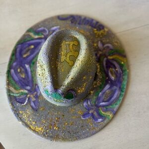 Handpainted Mardi Gras Hat by Artist Shannon Marie